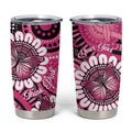 Personalised Australia Indigenous Tumbler Cup Breast Cancer Ribbon Think Pink - Black Version LT14