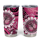 Personalised Australia Indigenous Tumbler Cup Breast Cancer Ribbon Think Pink - Black Version LT14