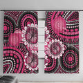 Personalised Australia Indigenous Window Curtain Breast Cancer Ribbon Think Pink - Black Version LT14