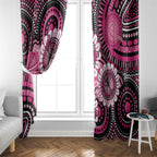 Personalised Australia Indigenous Window Curtain Breast Cancer Ribbon Think Pink - Black Version LT14