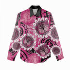 Personalised Australia Indigenous Women Casual Shirt Breast Cancer Ribbon Think Pink - Black Version LT14