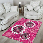 Personalised Australia Indigenous Area Rug Breast Cancer Ribbon Think Pink - Pink Version LT14