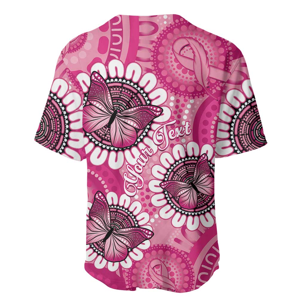 Personalised Australia Indigenous Baseball Jersey Breast Cancer Ribbon Think Pink - Pink Version LT14