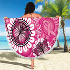 Personalised Australia Indigenous Beach Blanket Breast Cancer Ribbon Think Pink - Pink Version LT14