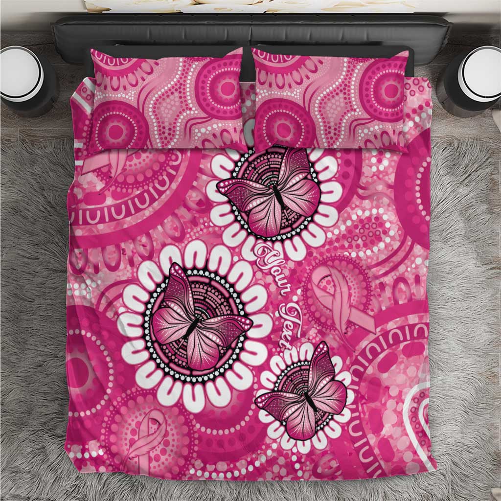 Personalised Australia Indigenous Bedding Set Breast Cancer Ribbon Think Pink - Pink Version LT14