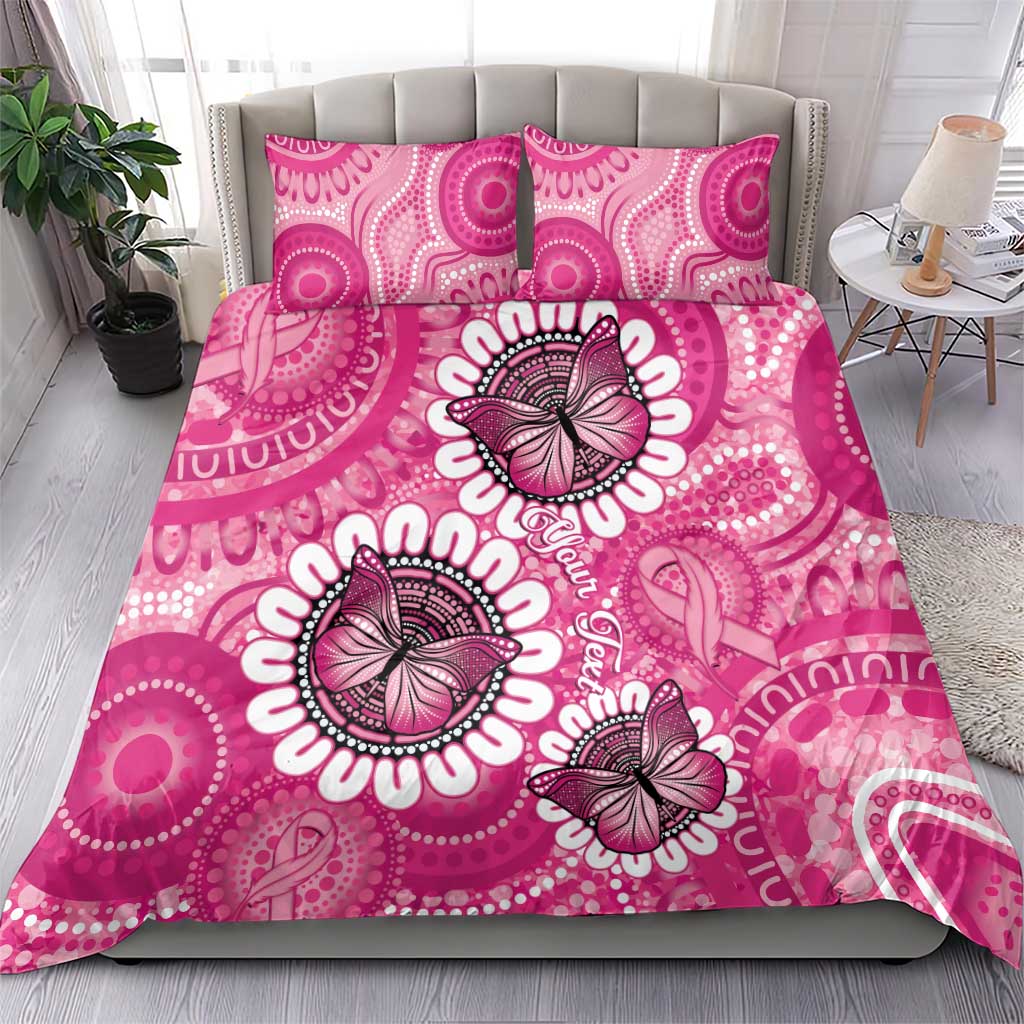 Personalised Australia Indigenous Bedding Set Breast Cancer Ribbon Think Pink - Pink Version LT14