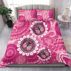 Personalised Australia Indigenous Bedding Set Breast Cancer Ribbon Think Pink - Pink Version LT14