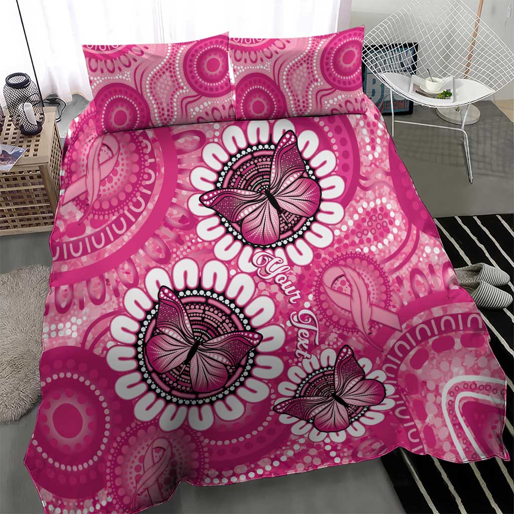 Personalised Australia Indigenous Bedding Set Breast Cancer Ribbon Think Pink - Pink Version LT14