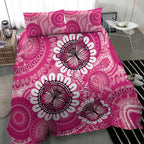 Personalised Australia Indigenous Bedding Set Breast Cancer Ribbon Think Pink - Pink Version LT14