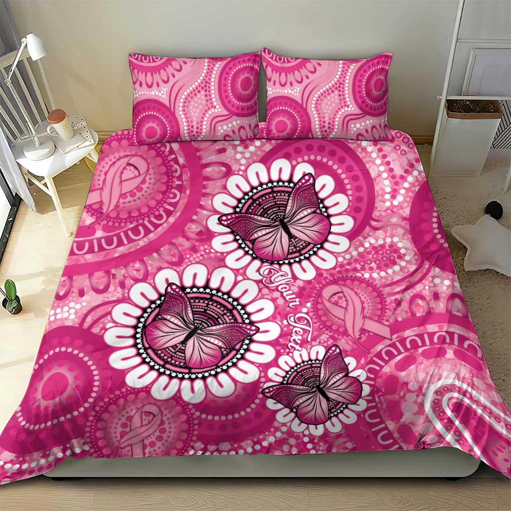 Personalised Australia Indigenous Bedding Set Breast Cancer Ribbon Think Pink - Pink Version LT14