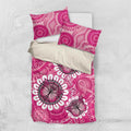 Personalised Australia Indigenous Bedding Set Breast Cancer Ribbon Think Pink - Pink Version LT14