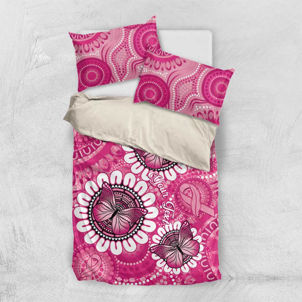 Personalised Australia Indigenous Bedding Set Breast Cancer Ribbon Think Pink - Pink Version LT14