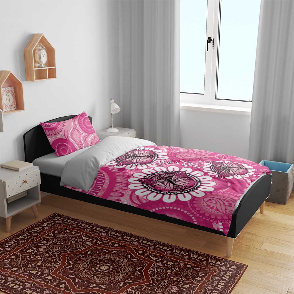 Personalised Australia Indigenous Bedding Set Breast Cancer Ribbon Think Pink - Pink Version LT14