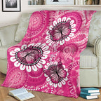 Personalised Australia Indigenous Blanket Breast Cancer Ribbon Think Pink - Pink Version LT14