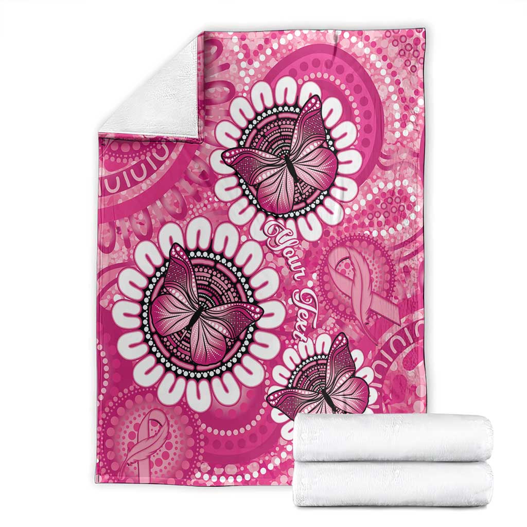 Personalised Australia Indigenous Blanket Breast Cancer Ribbon Think Pink - Pink Version LT14