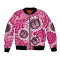 Personalised Australia Indigenous Bomber Jacket Breast Cancer Ribbon Think Pink - Pink Version LT14