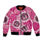 Personalised Australia Indigenous Bomber Jacket Breast Cancer Ribbon Think Pink - Pink Version LT14