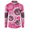 Personalised Australia Indigenous Button Sweatshirt Breast Cancer Ribbon Think Pink - Pink Version LT14
