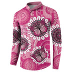 Personalised Australia Indigenous Button Sweatshirt Breast Cancer Ribbon Think Pink - Pink Version LT14