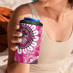 Personalised Australia Indigenous 4 in 1 Can Cooler Tumbler Breast Cancer Ribbon Think Pink - Pink Version LT14
