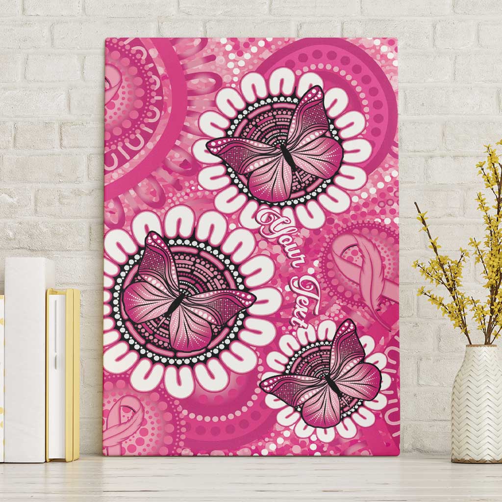 Personalised Australia Indigenous Canvas Wall Art Breast Cancer Ribbon Think Pink - Pink Version LT14