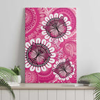 Personalised Australia Indigenous Canvas Wall Art Breast Cancer Ribbon Think Pink - Pink Version LT14
