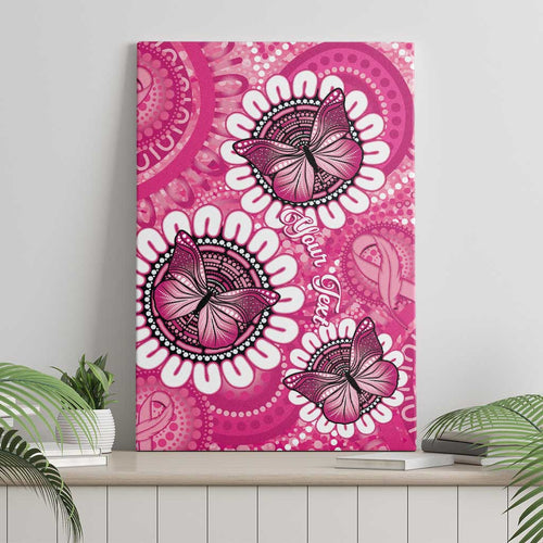 Personalised Australia Indigenous Canvas Wall Art Breast Cancer Ribbon Think Pink - Pink Version LT14