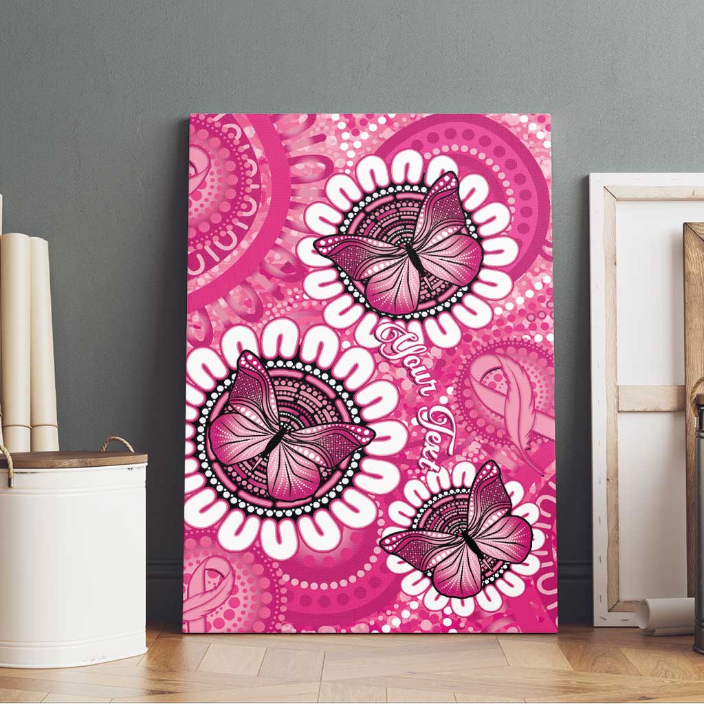 Personalised Australia Indigenous Canvas Wall Art Breast Cancer Ribbon Think Pink - Pink Version LT14