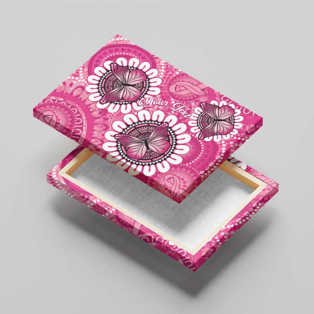 Personalised Australia Indigenous Canvas Wall Art Breast Cancer Ribbon Think Pink - Pink Version LT14