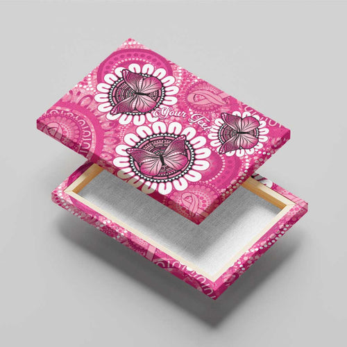 Personalised Australia Indigenous Canvas Wall Art Breast Cancer Ribbon Think Pink - Pink Version LT14
