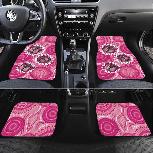 Personalised Australia Indigenous Car Mats Breast Cancer Ribbon Think Pink - Pink Version LT14