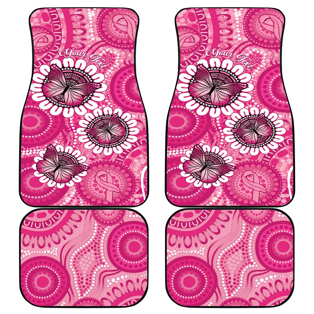Personalised Australia Indigenous Car Mats Breast Cancer Ribbon Think Pink - Pink Version LT14