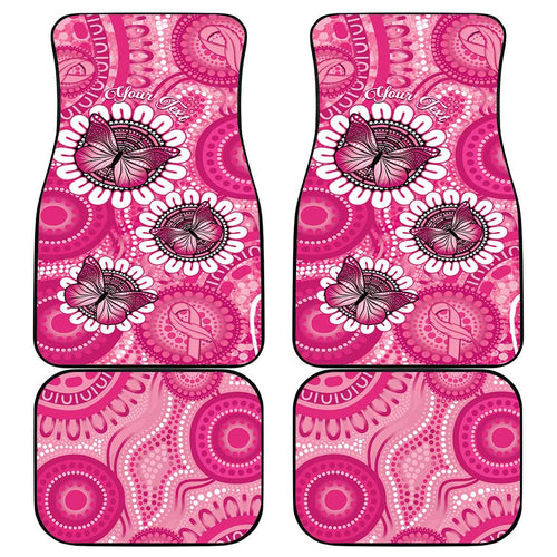 Personalised Australia Indigenous Car Mats Breast Cancer Ribbon Think Pink - Pink Version LT14