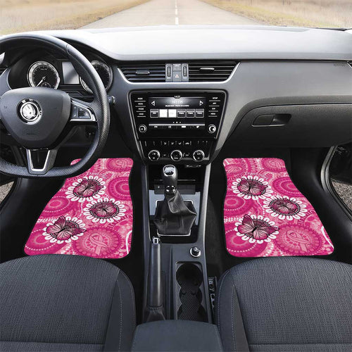 Personalised Australia Indigenous Car Mats Breast Cancer Ribbon Think Pink - Pink Version LT14