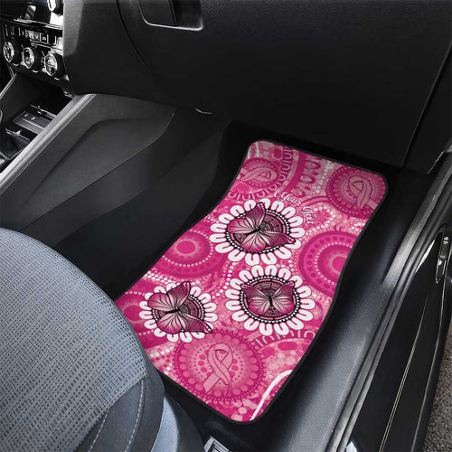 Personalised Australia Indigenous Car Mats Breast Cancer Ribbon Think Pink - Pink Version LT14