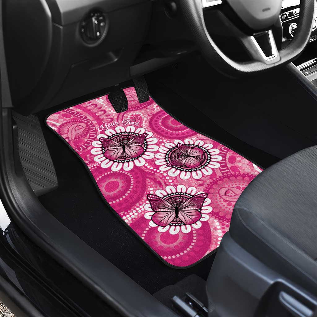 Personalised Australia Indigenous Car Mats Breast Cancer Ribbon Think Pink - Pink Version LT14