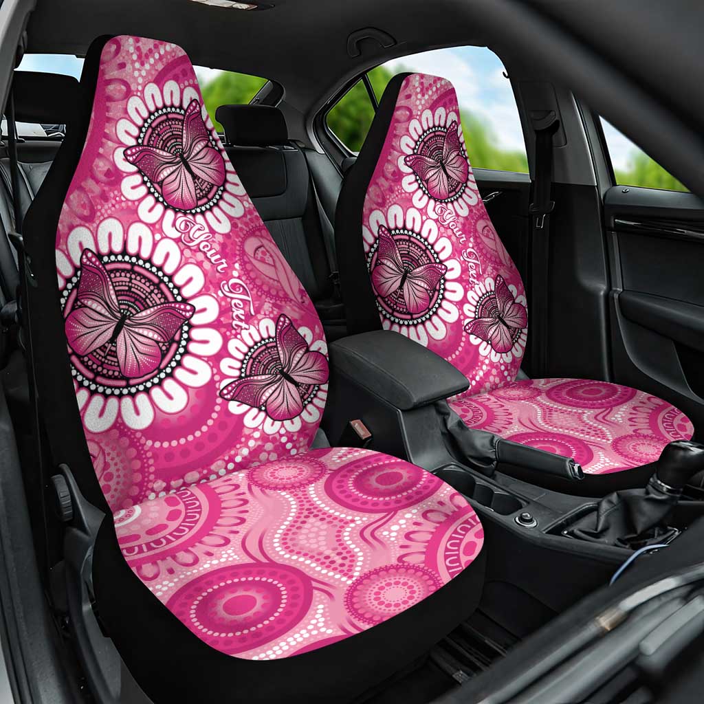 Personalised Australia Indigenous Car Seat Cover Breast Cancer Ribbon Think Pink - Pink Version LT14