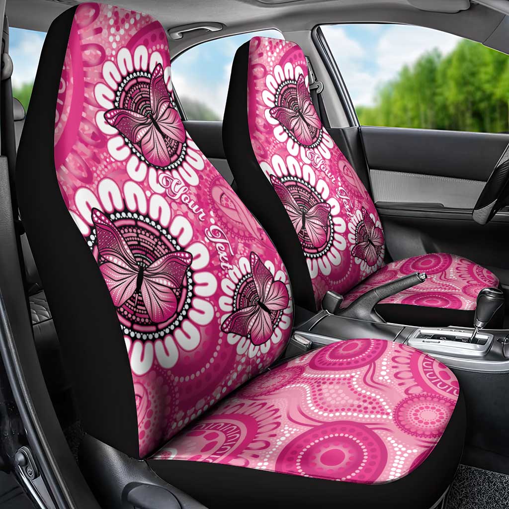 Personalised Australia Indigenous Car Seat Cover Breast Cancer Ribbon Think Pink - Pink Version LT14