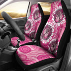Personalised Australia Indigenous Car Seat Cover Breast Cancer Ribbon Think Pink - Pink Version LT14
