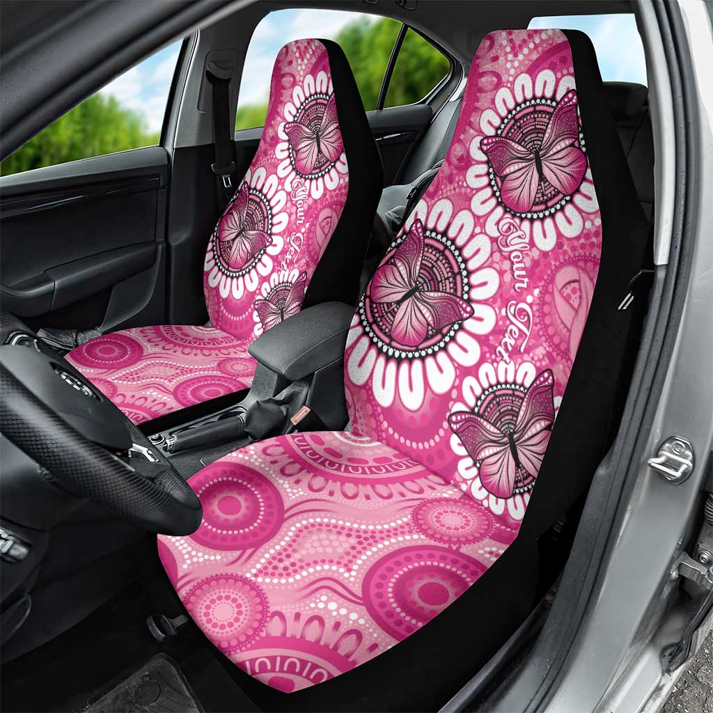 Personalised Australia Indigenous Car Seat Cover Breast Cancer Ribbon Think Pink - Pink Version LT14