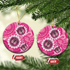 Personalised Australia Indigenous Ceramic Ornament Breast Cancer Ribbon Think Pink - Pink Version - Aussie Hoodie