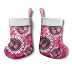 Personalised Australia Indigenous Christmas Stocking Breast Cancer Ribbon Think Pink - Pink Version - Aussie Hoodie