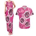 Personalised Australia Indigenous Couples Matching Tank Maxi Dress and Hawaiian Shirt Breast Cancer Ribbon Think Pink - Pink Version LT14