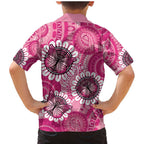 Personalised Australia Indigenous Family Matching Mermaid Dress and Hawaiian Shirt Breast Cancer Ribbon Think Pink - Pink Version LT14