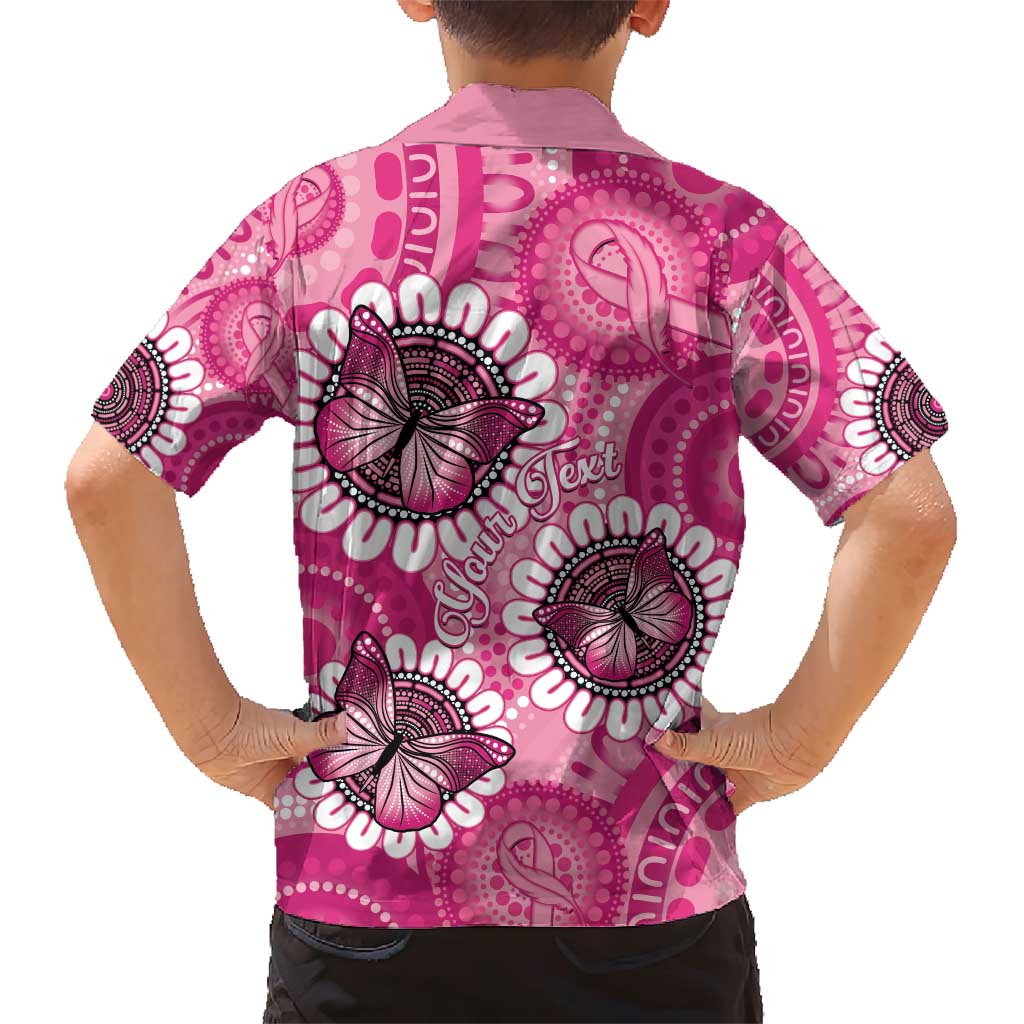 Personalised Australia Indigenous Family Matching Short Sleeve Bodycon Dress and Hawaiian Shirt Breast Cancer Ribbon Think Pink - Pink Version LT14