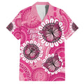 Personalised Australia Indigenous Family Matching Short Sleeve Bodycon Dress and Hawaiian Shirt Breast Cancer Ribbon Think Pink - Pink Version LT14