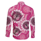 Personalised Australia Indigenous Family Matching Short Sleeve Bodycon Dress and Hawaiian Shirt Breast Cancer Ribbon Think Pink - Pink Version LT14