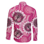 Personalised Australia Indigenous Family Matching Summer Maxi Dress and Hawaiian Shirt Breast Cancer Ribbon Think Pink - Pink Version LT14