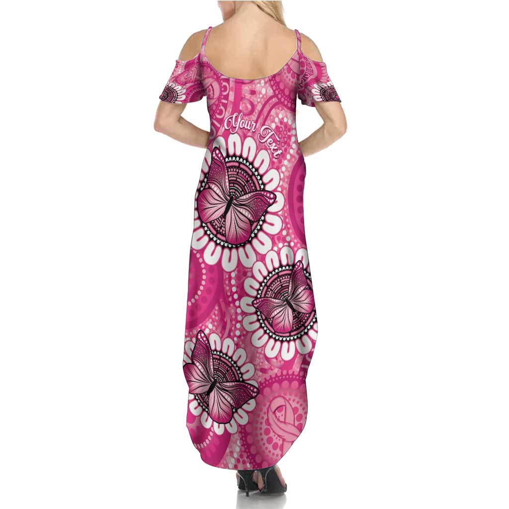 Personalised Australia Indigenous Family Matching Summer Maxi Dress and Hawaiian Shirt Breast Cancer Ribbon Think Pink - Pink Version LT14