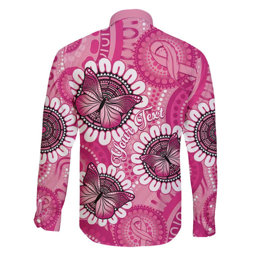 Personalised Australia Indigenous Family Matching Tank Maxi Dress and Hawaiian Shirt Breast Cancer Ribbon Think Pink - Pink Version LT14